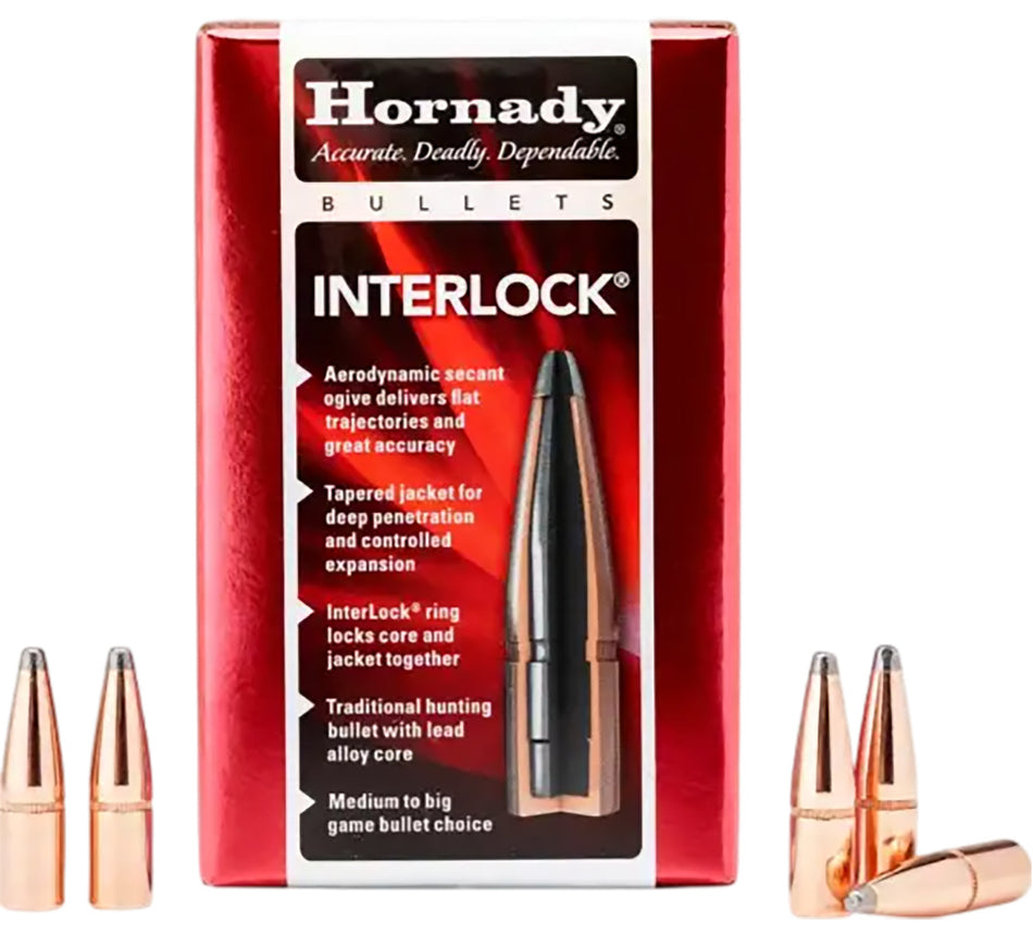 Hornady 3236 InterLock .323 Diameter 195 Grain Spire Point Bullet 100ct