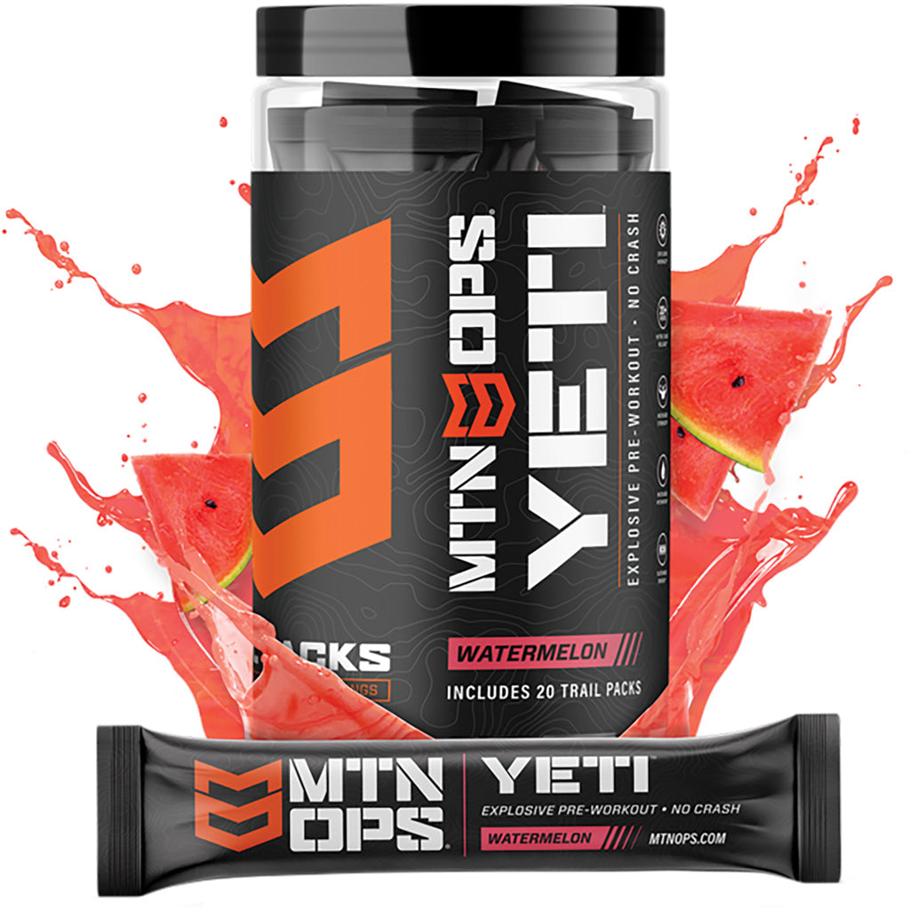 MTN OPS Yeti Preworkout Watermelon Flavor Trail Packs 20 pk.