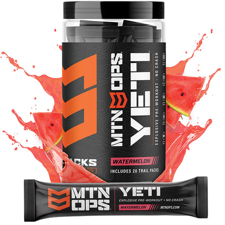 MTN OPS Yeti Preworkout Watermelon Flavor Trail Packs 20 pk.