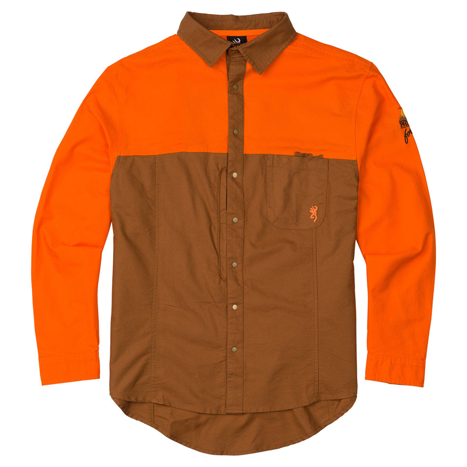 Browning Midweight Upland Field Shirt Tan and Blaze 2X-Large