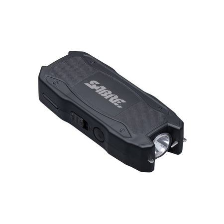 SABRE Rechargeable Stun Gun with Flashlight and Battery Indicator, Black, 1.5uC