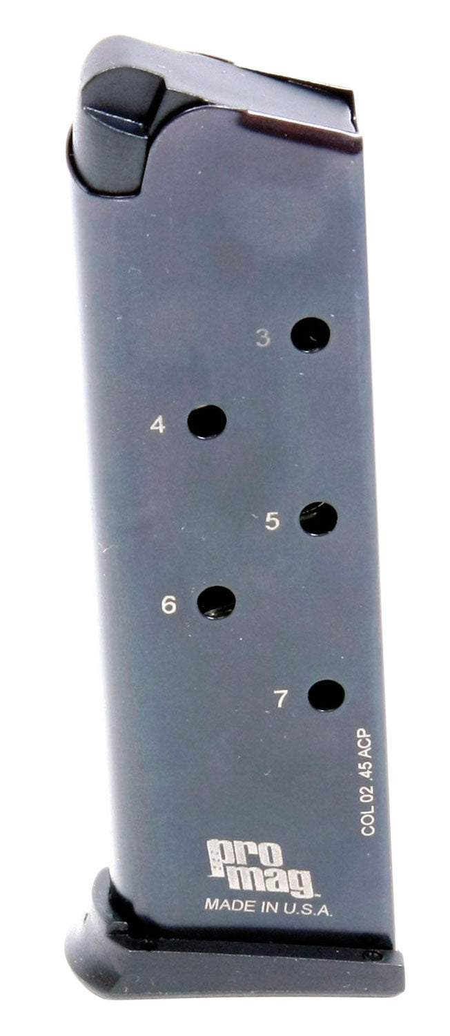 ProMag COL02 7-Round .45 ACP Mag for 1911 Government Model Blued Steel