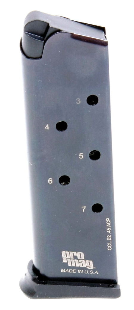 ProMag COL02 7-Round .45 ACP Mag for 1911 Government Model Blued Steel