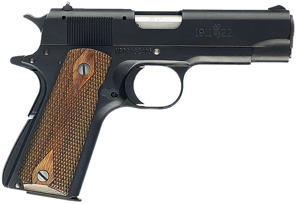 Browning 051803490 1911 A1 *CA Compliant Compact Frame 22 LR 10+1, 3.63" Stainless Steel Barrel, Matte Black Serrated Slide, Matte Black Alloy Frame w/Beavertail