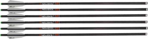 Easton 22" 9mm Carbon Xbow Bolt Flat Back Nock 3" Vanes 6 Pack