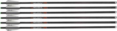 Easton 22" 9mm Carbon Xbow Bolt Flat Back Nock 3" Vanes 6 Pack