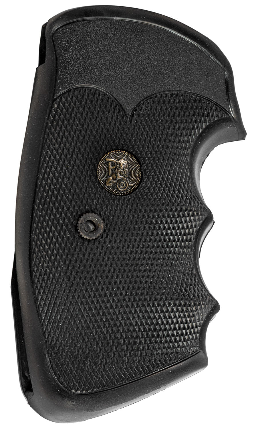 Pachmayr 02529 Checkered Black Rubber Professional Grip with Finger Grooves for Colt Python & Trooper