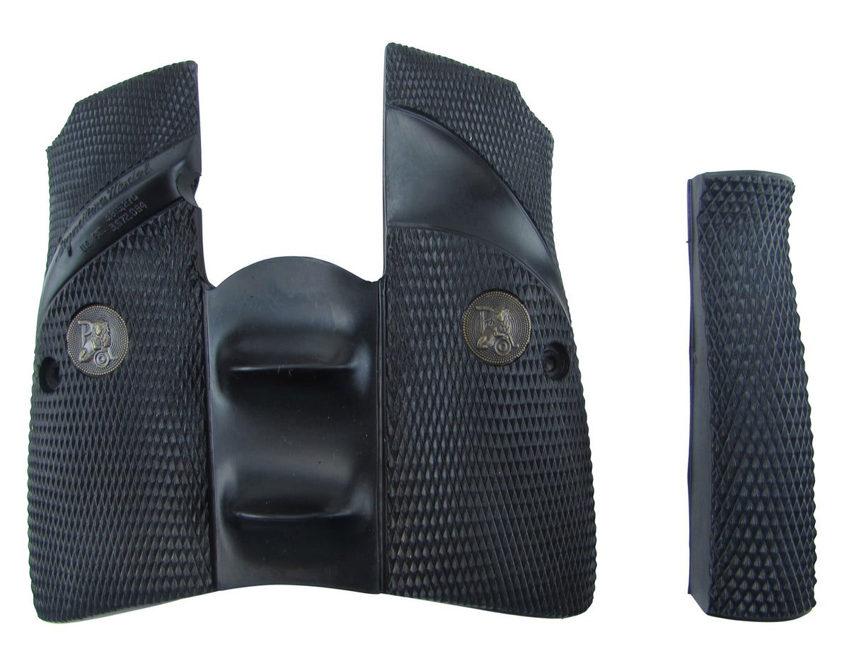Pachmayr 03952 Checkered Black Rubber Signature Wraparound Grip for Browning Hi-Power Pistol