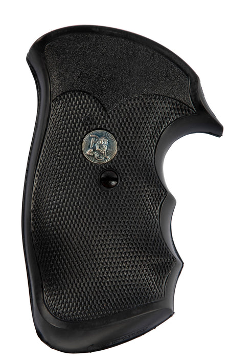 Pachmayr 05056 Checkered Black Rubber Decelerator Grip with Finger Grooves for Smith & Wesson N Frame Square Butt