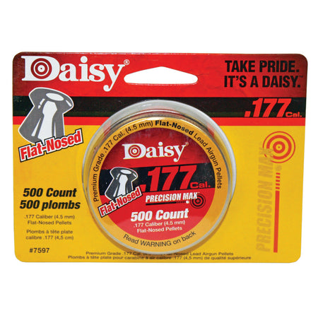 Daisy .177 Cal. Flat Lead Airgun Pellets 500 ct. with Belt Clip