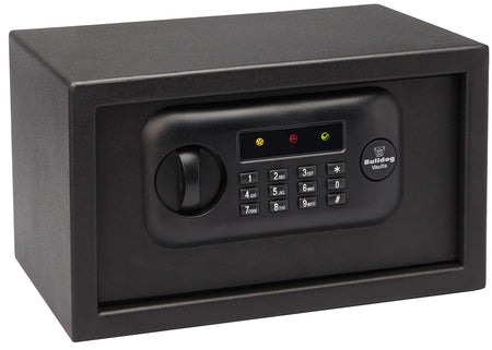Bulldog BD1050 Digital Pistol Vault with Tamper Alarm Keypad/Key Entry Black Powder Coat Steel 1-Gun