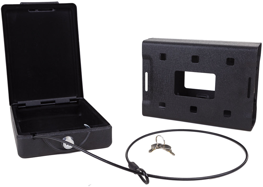 Bulldog BD1150 Car Vault with Security Cable Key Entry Matte Black Steel Holds 1 Handgun 11.3" x 6.9" x 2.5"