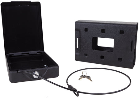 Bulldog BD1150 Car Vault with Security Cable Key Entry Matte Black Steel Holds 1 Handgun 11.3" x 6.9" x 2.5"