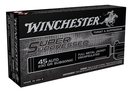 Winchester .45 ACP/Auto Super Suppressed 230 grain Full Metal Jacket Encapsulated ammunition