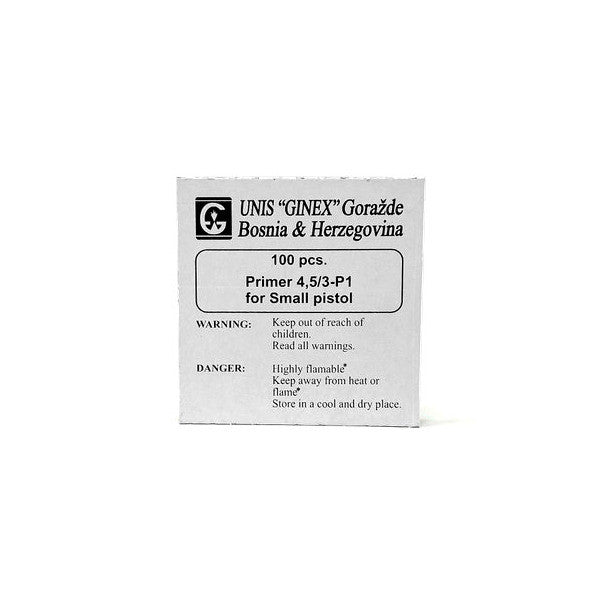 Ginex Small pistol Primers 1000ct(product packaging may vary)