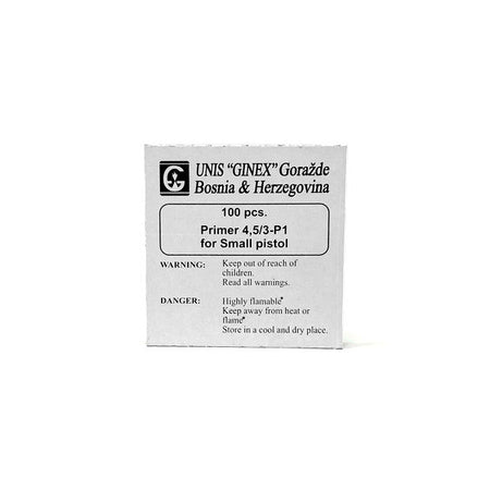 Ginex Small pistol Primers 1000ct(product packaging may vary)