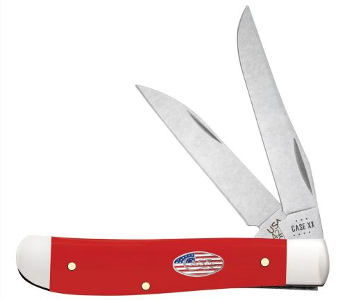 Case Knives Mini Trapper American Workman Red Synthetic Pocket Knife