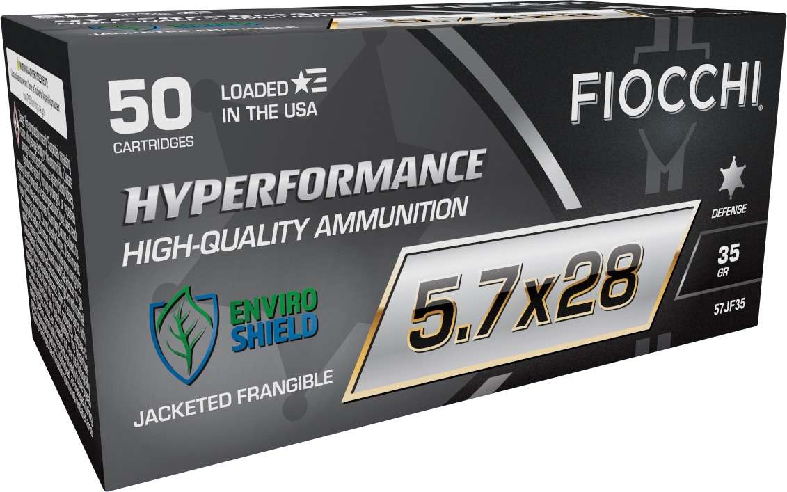 Fiocchi 5.7x28mm FN Hyperformance 35 grain Jacketed Frangible ammunition