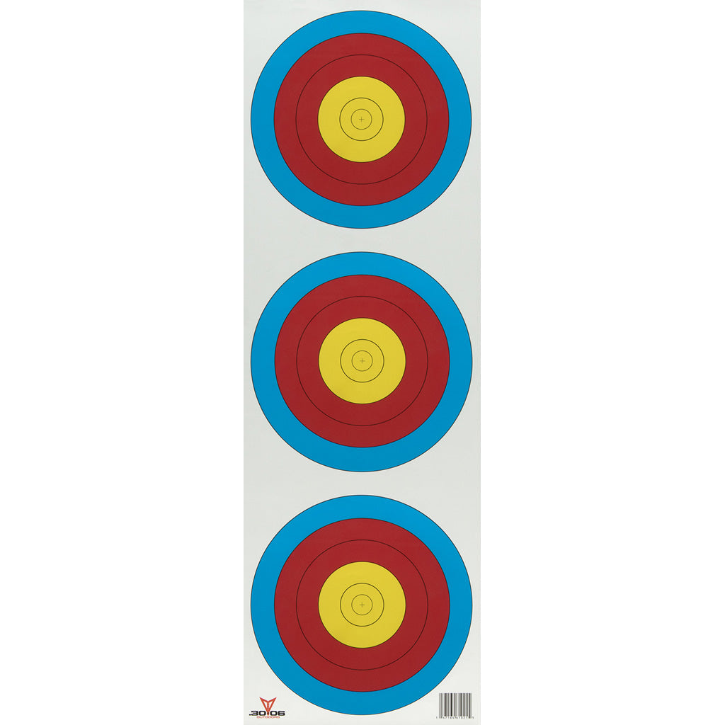 30-06 3 Spot Vertical Paper Target Faces 100 pk.