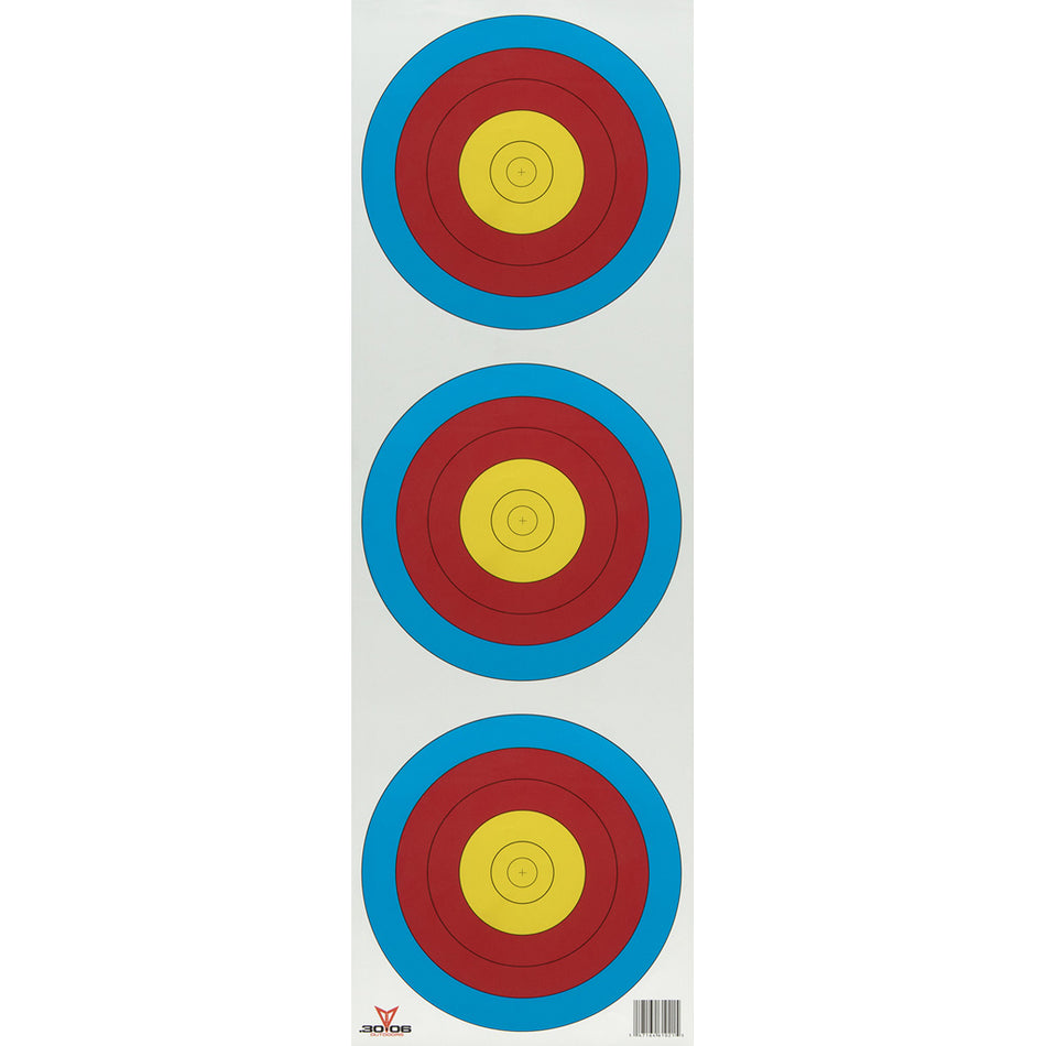 30-06 3 Spot Vertical Paper Target Faces 100 pk.
