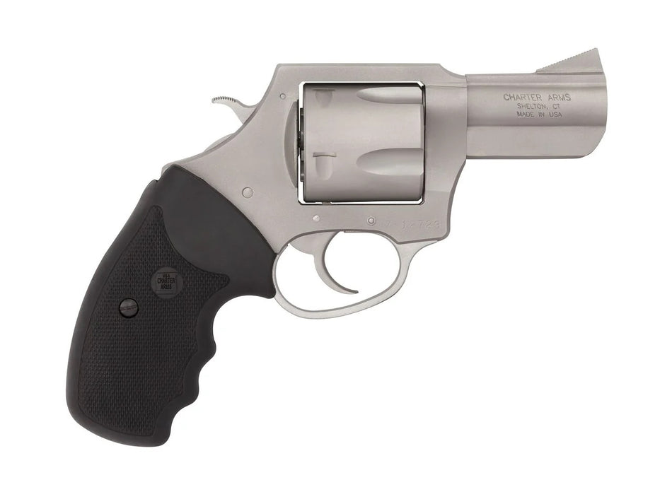 Charter Arms 74530 Bulldog Extra Large 45 Colt (LC), 5 Shot 2.50" Matte Stainless Steel Barrel, Cylinder & Frame w/Black Finger Grooved Rubber Grip