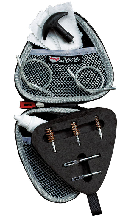 Real Avid Gun Boss Multi-Cal Pistol Cleaning Kit 9mm 40 Cal 45 Cal with Brushes and Patches