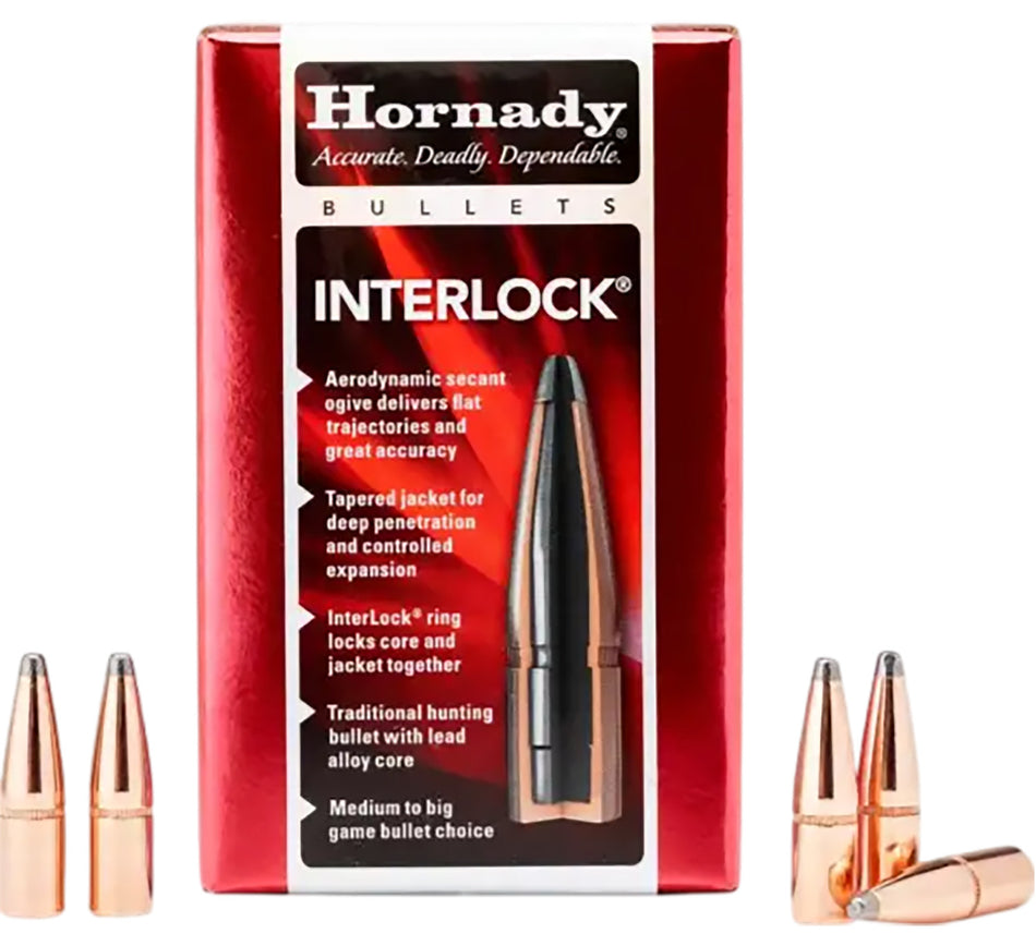 Hornady 2640 InterLock .264 Diameter 160 Grain Round Nose Bullet 100ct