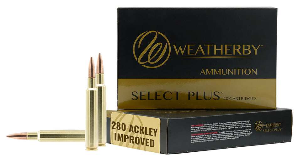 Weatherby .280 Ackley Select Plus 168 grain Berger Hybrid Hunter ammunition
