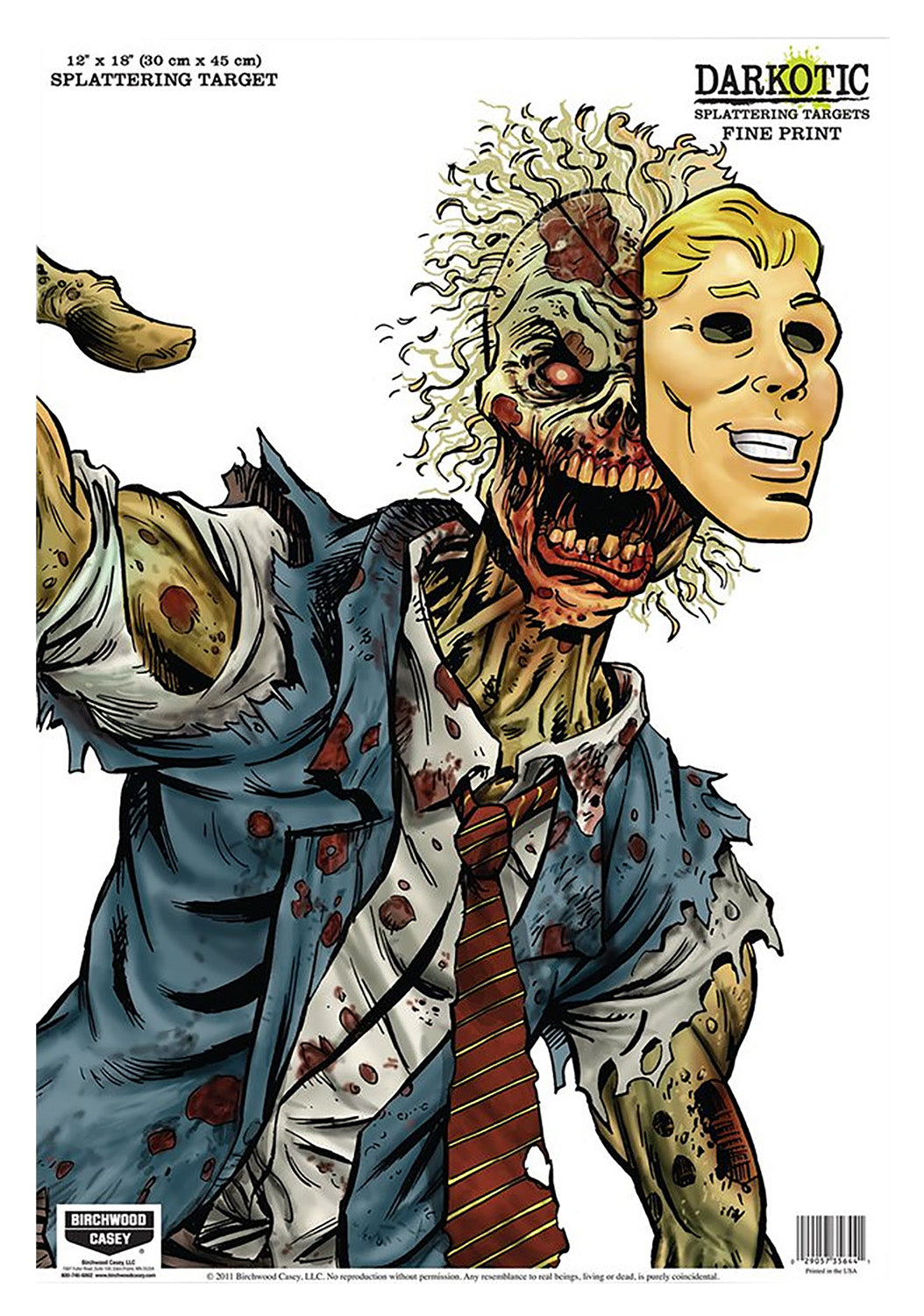 Birchwood Casey Darkotic Zombie Fine Print Lawyer 12"x18" Multi-Color Splatter Paper Target 8 Pack