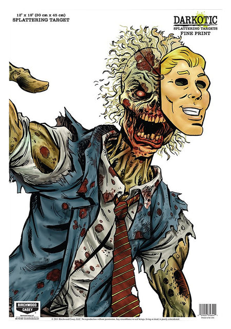 Birchwood Casey Darkotic Zombie Fine Print Lawyer 12"x18" Multi-Color Splatter Paper Target 8 Pack