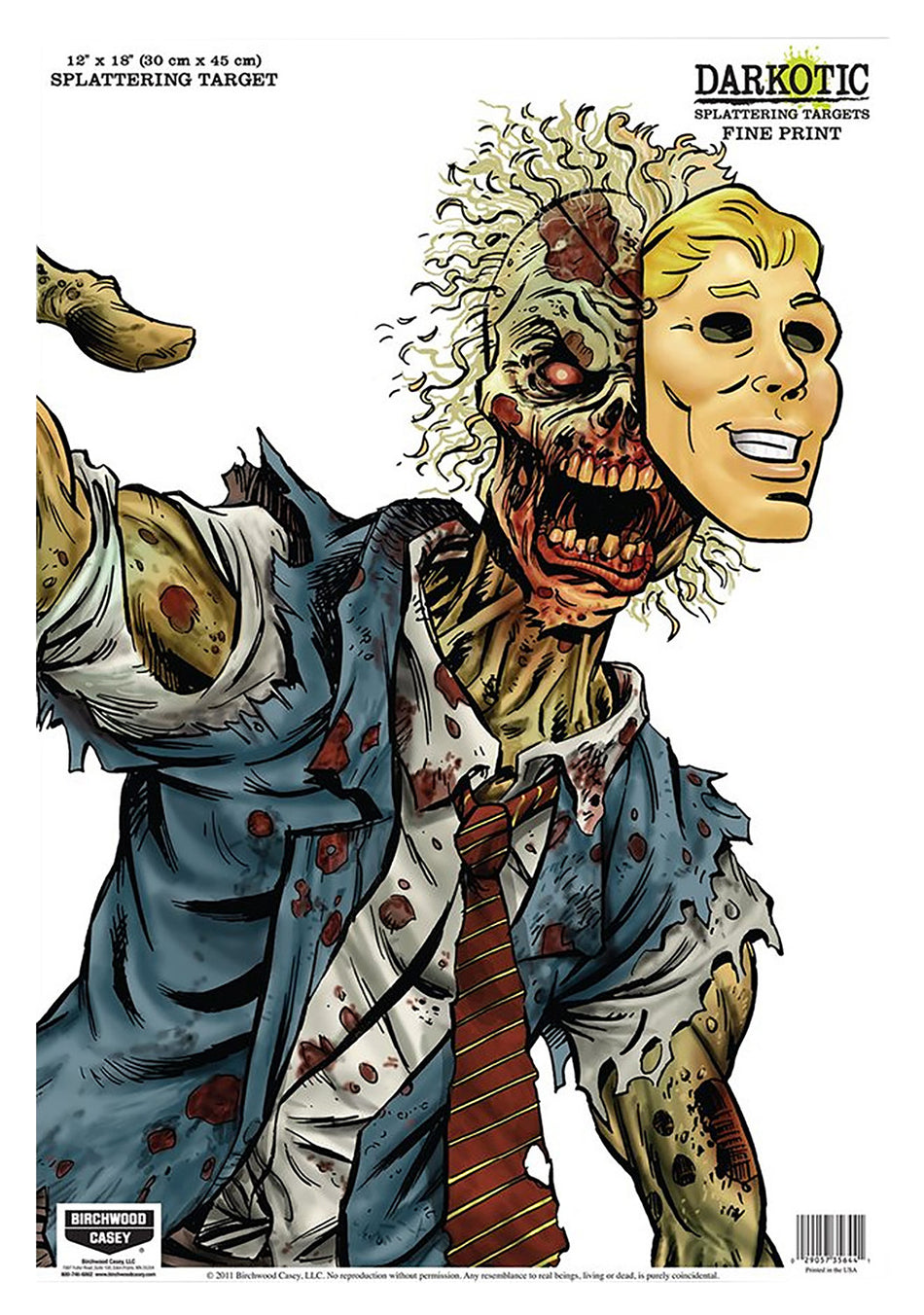 Birchwood Casey Darkotic Zombie Fine Print Lawyer 12"x18" Multi-Color Splatter Paper Target 8 Pack