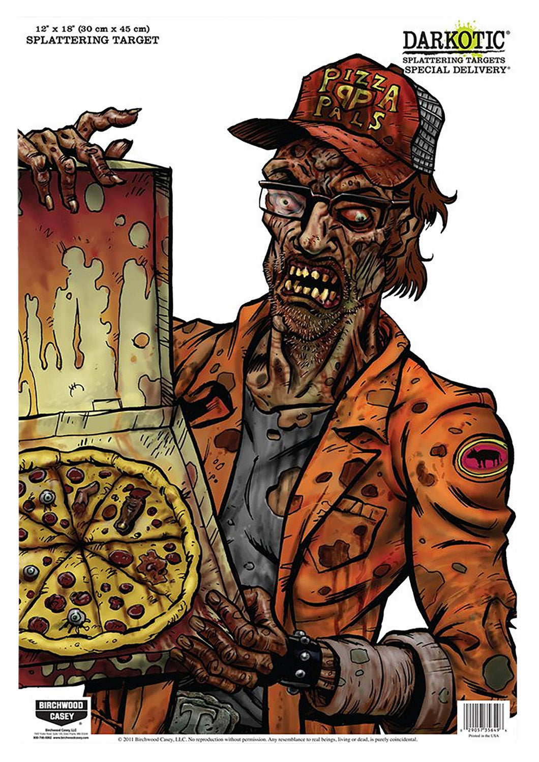Birchwood Casey 35650 Special Delivery Zombie Pizza Delivery Splattering Paper Targets 8 Pack