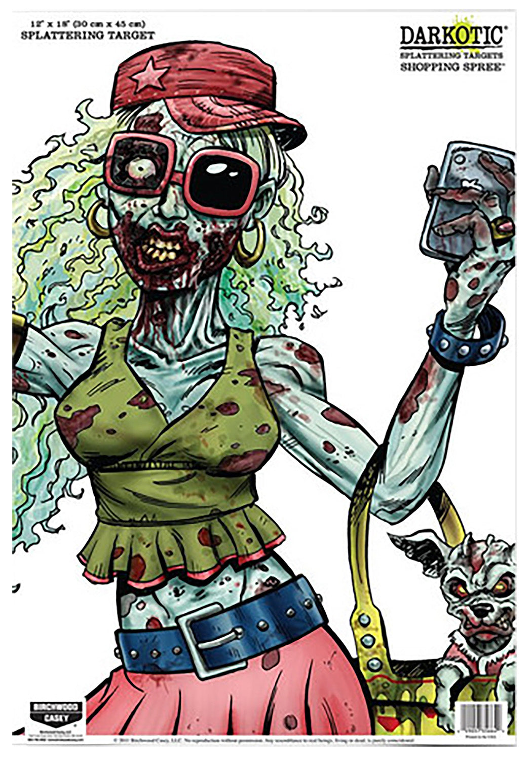 Birchwood Casey Darkotic Zombie Shopping Spree 12"x18" Multi-Color Splatter Paper Target 8 Pack