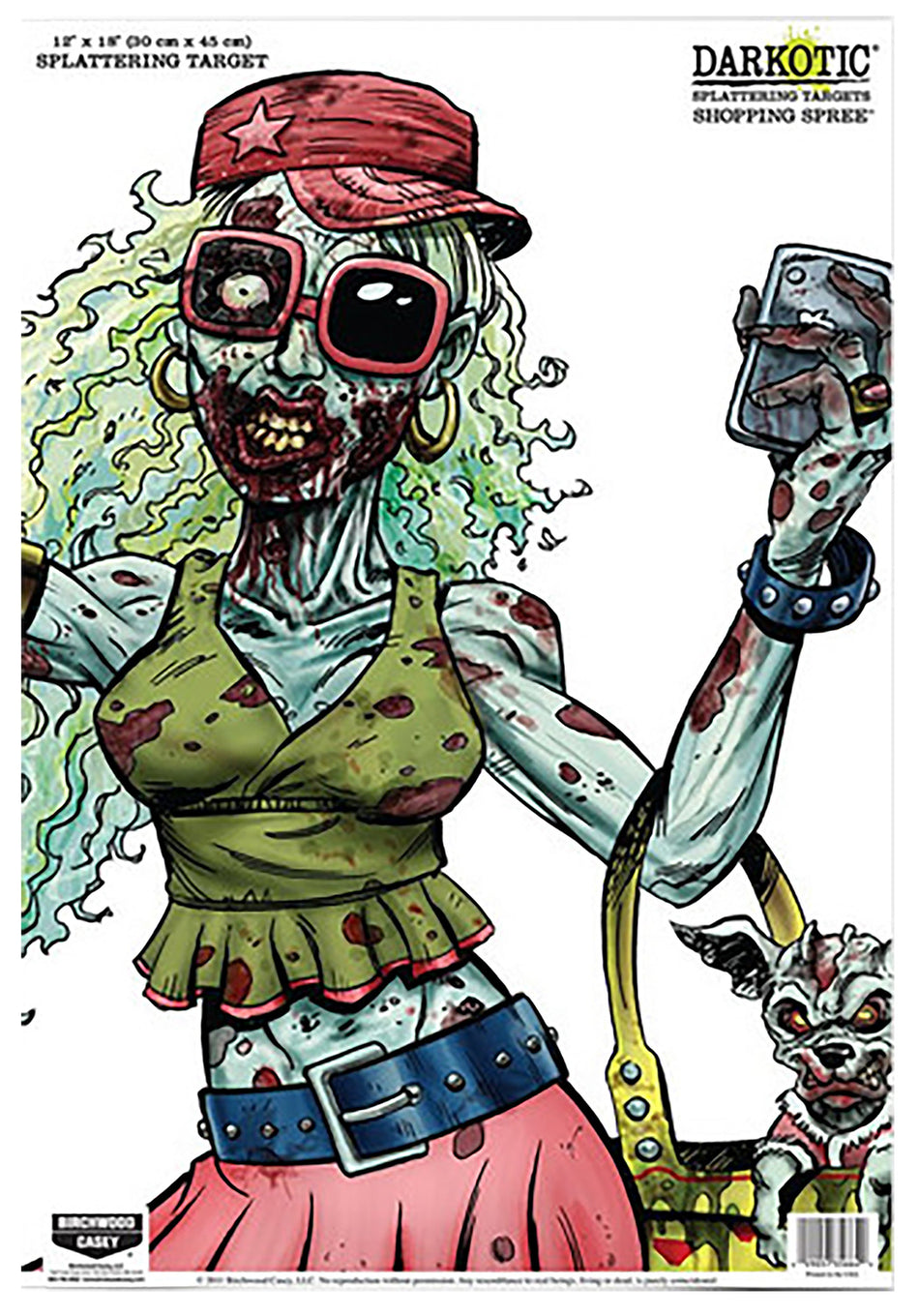 Birchwood Casey Darkotic Zombie Shopping Spree 12"x18" Multi-Color Splatter Paper Target 8 Pack