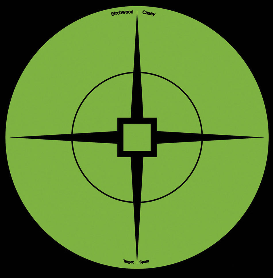 Birchwood Casey 33936 Self-Adhesive 6" Crosshair Target Spots Green 10 Pack