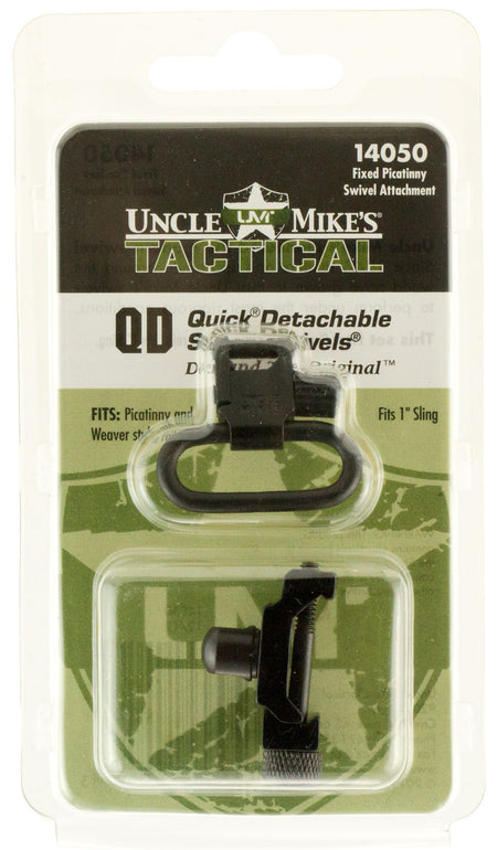 Uncle Mike's 14050 Quick Detach Blued 1" Super Swivel with Fixed Picatinny and Weaver Rail Attachment