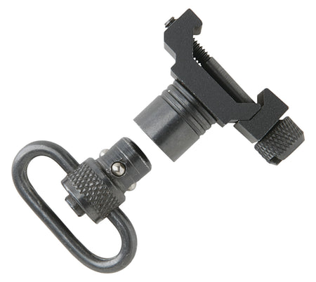 Uncle Mike's 21101 1" Push Button Quick Detach Swivel Set Black Steel for Weaver-Style & Picatinny Rails