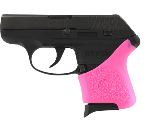 Hogue HandAll Hybrid Textured Pink Rubber Grip Sleeve for Ruger LCP Pistol