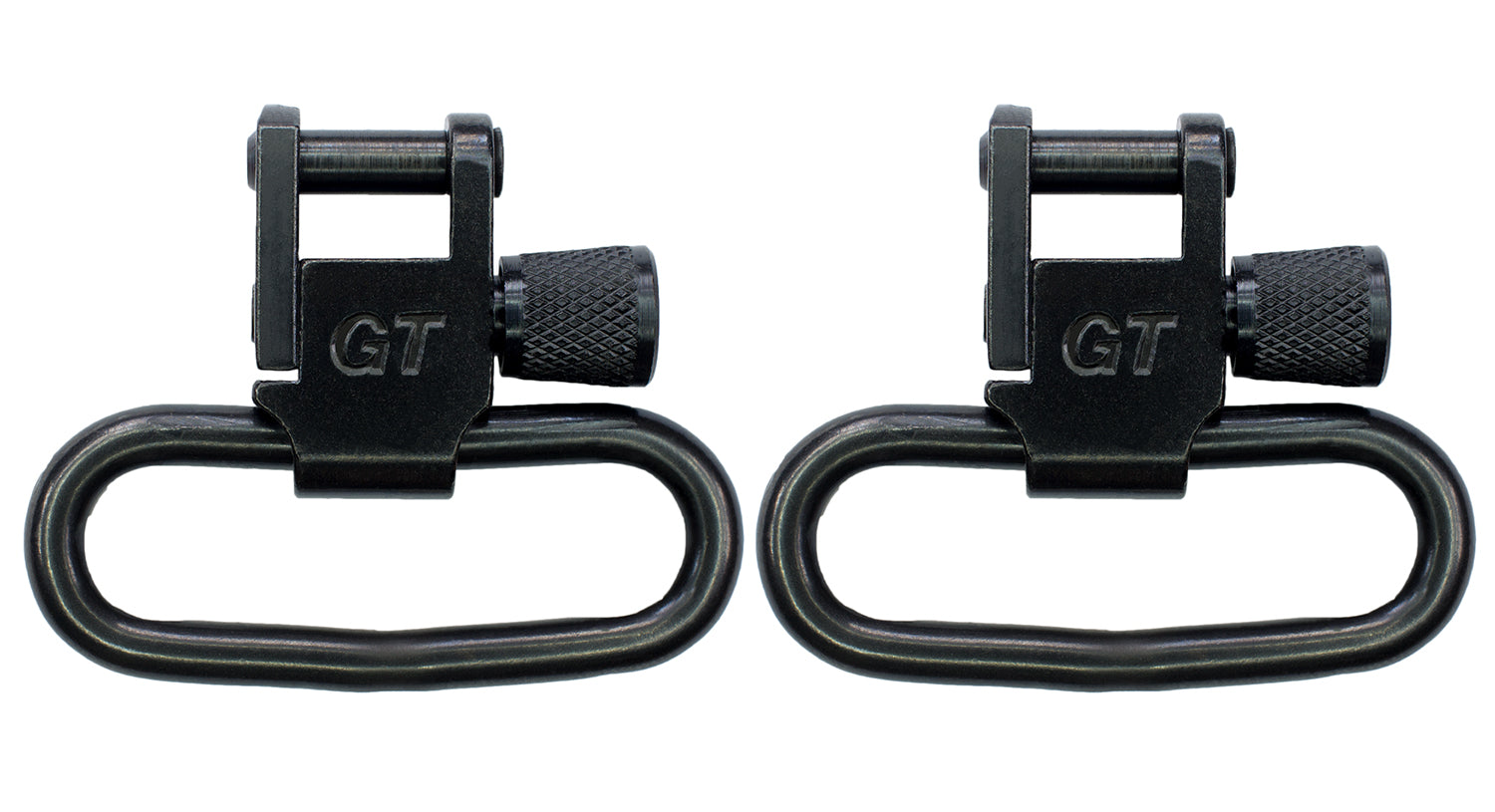 GrovTec GTSW02 1.25" Locking Rifle Swivel Set – All-Steel Construction, Black Oxide Finish