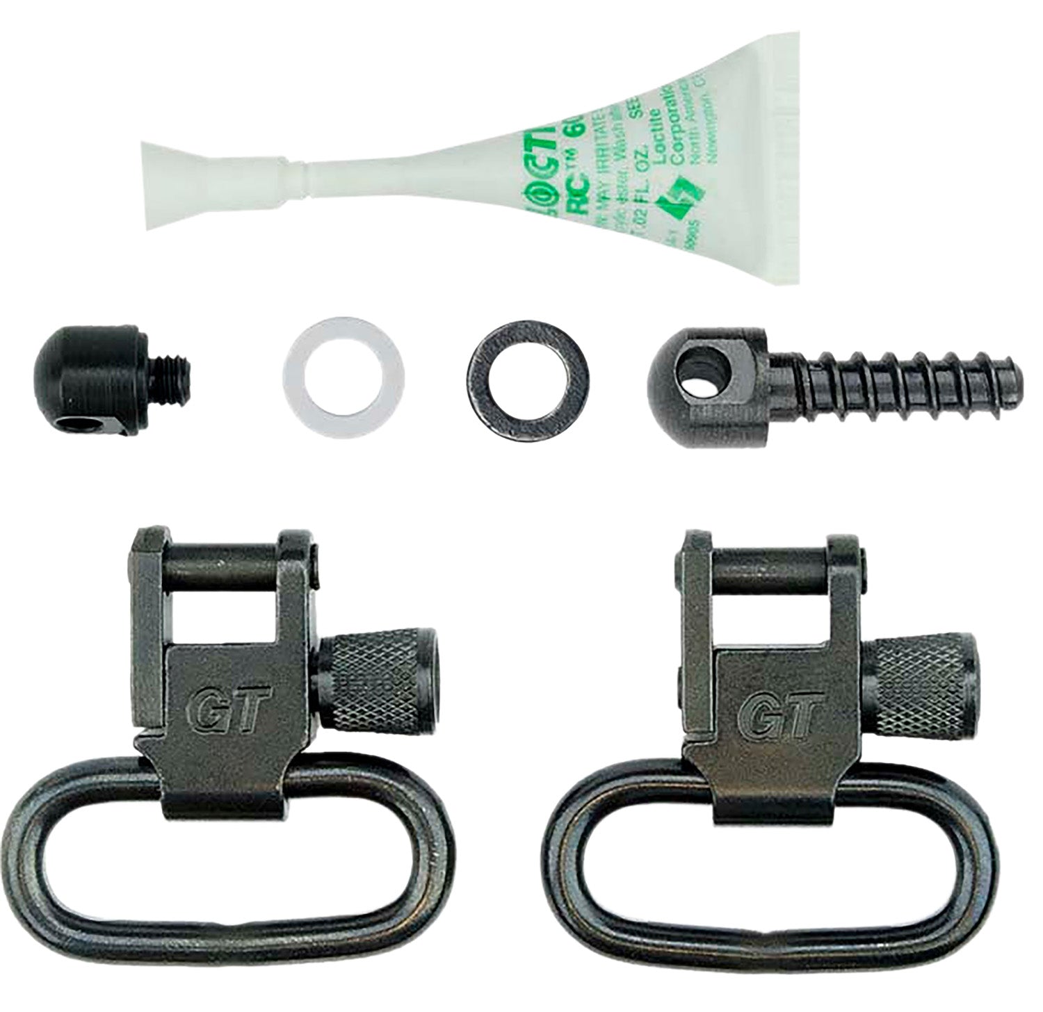 GrovTec GTSW31 1" Locking Swivel Set for Mossberg 500 Shotgun – Black Oxide Steel