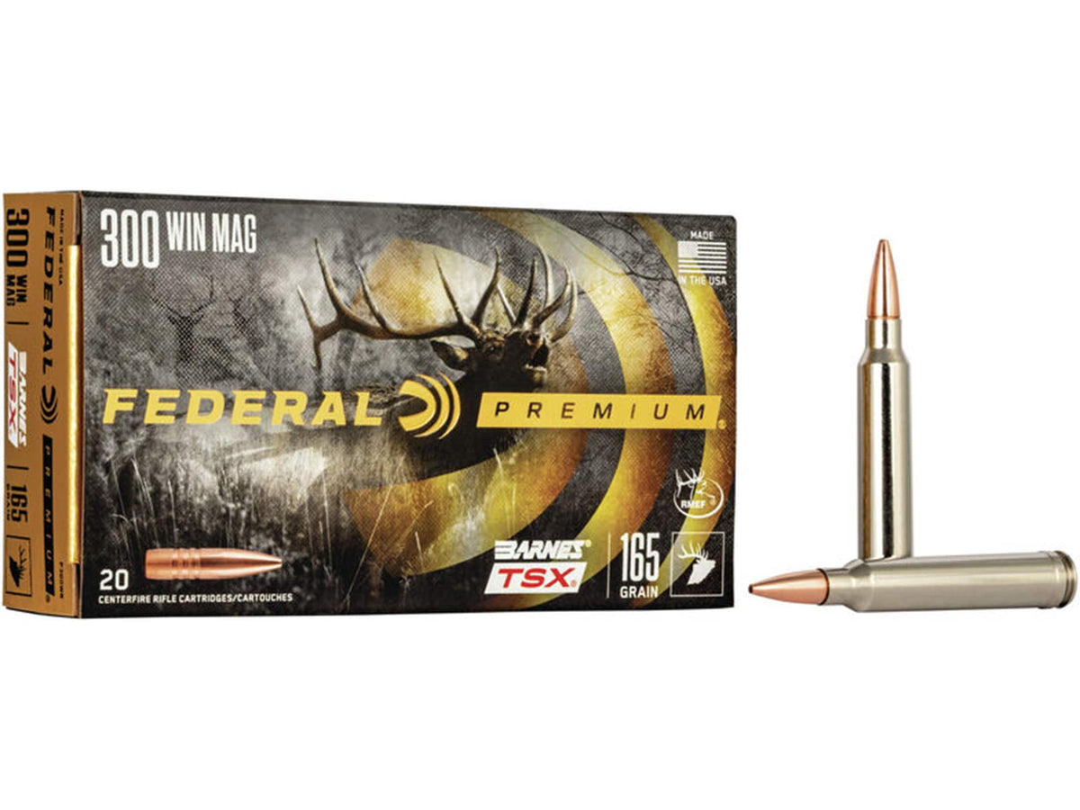 Federal .300 Winchester Mag Premium 165 grain Barnes TSX ammunition