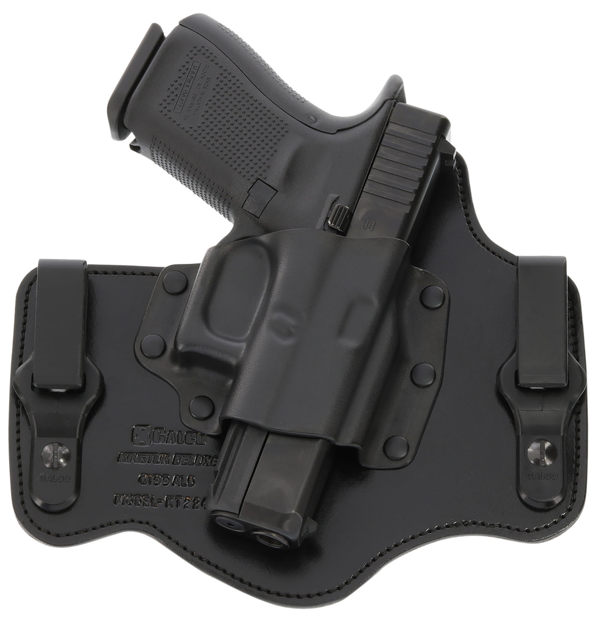 Galco KingTuk Deluxe IWB Black Kydex/Leather UniClip Fits Glock 17 Gen1-5/22 Gen2-5/Ruger Security-9 RH