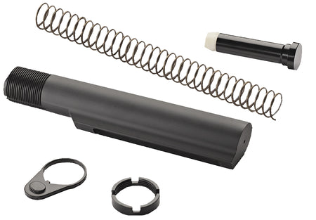 Advanced Technology AR-15 Military Buffer Tube Assembly 6061-T6 Aluminum Black Anodized with Recoil Plug and Buffer Spring