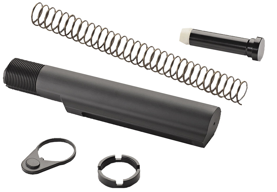 Advanced Technology AR-15 Military Buffer Tube Assembly 6061-T6 Aluminum Black Anodized with Recoil Plug and Buffer Spring
