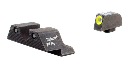 Trijicon 600540 HD Tritium Night Sight Set Yellow Outline Front for Glock 17/17L/19 Standard Frame