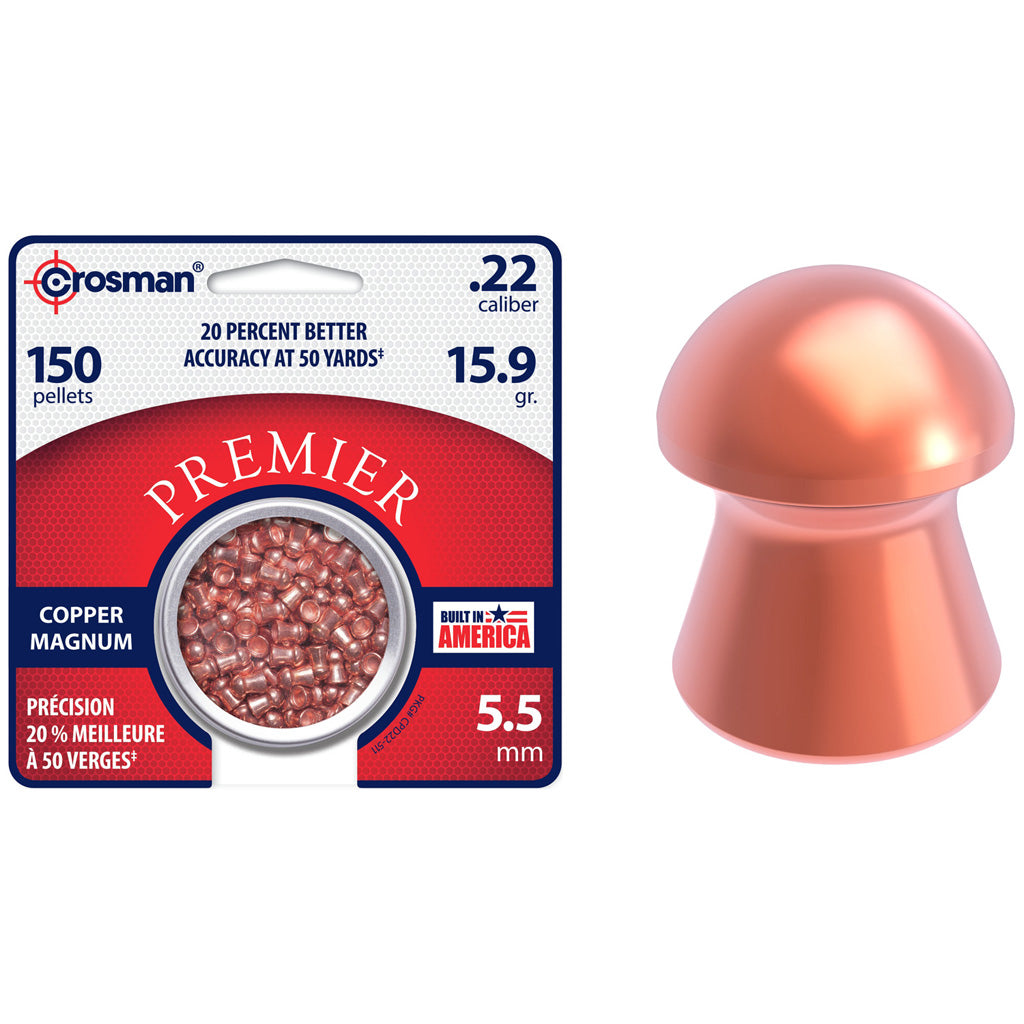Crosman Premier .22 Copper Pellet 150-Pack for Maximum Accuracy