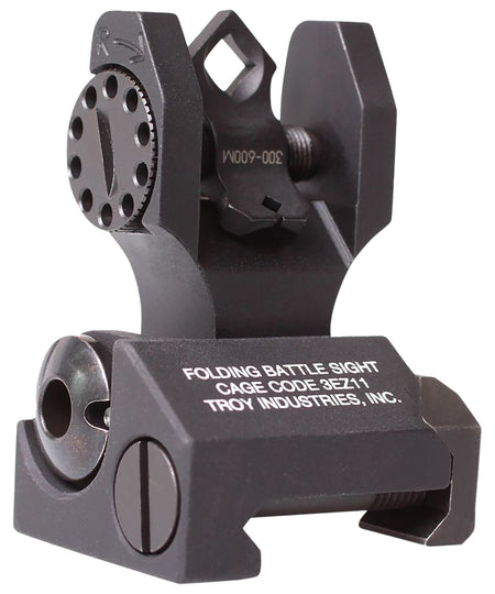 Troy Industries Rear Folding Dioptic Aperture BattleSight Black Hardcoat Anodized for AR-15