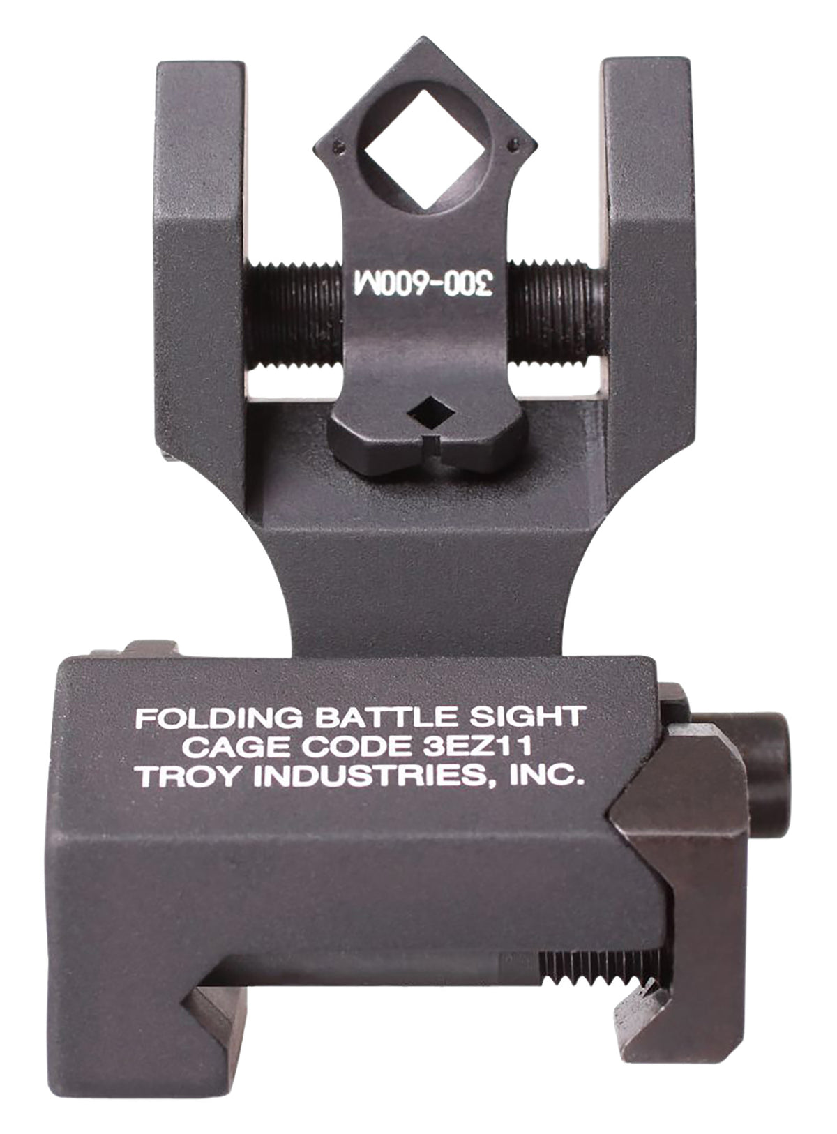 Troy Industries Rear Folding Tritium BattleSight Round Aperture Black Hardcoat Anodized AR-15