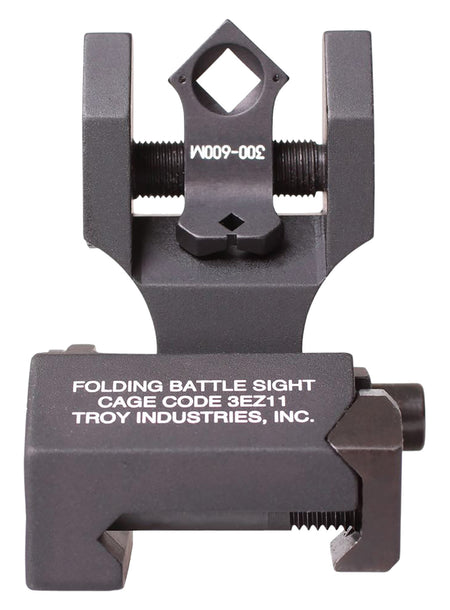 Troy Industries Rear Folding Tritium BattleSight Round Aperture Black Hardcoat Anodized AR-15