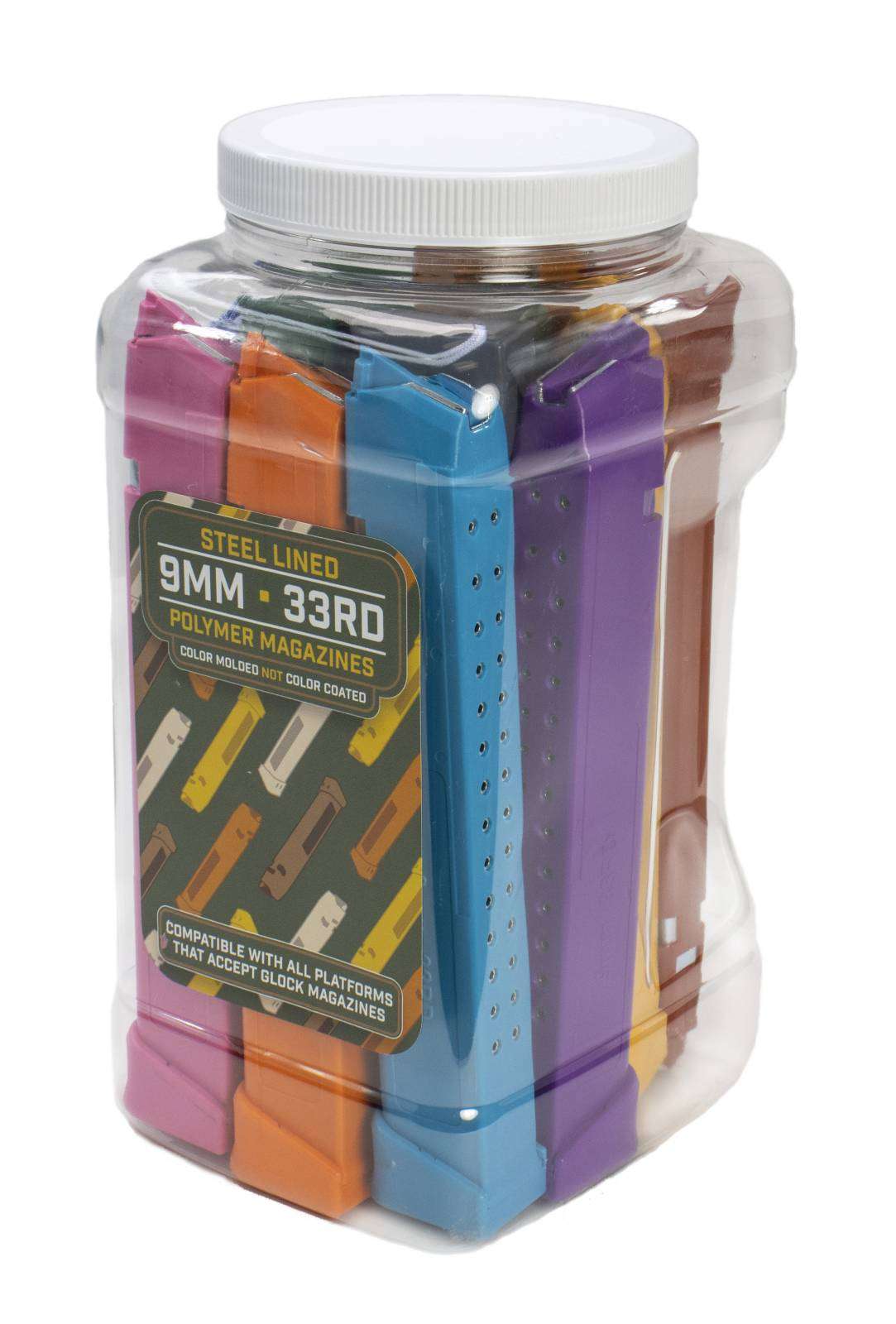 IMI 33-Rd 9mm Glock Magazines Merchandiser Set (13 Pieces, Mixed Colors)